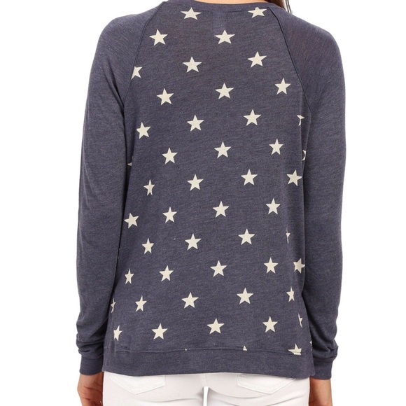 Blue Stars Printed Slouchy Eco-jersey Pullover - Picture 3 of 7